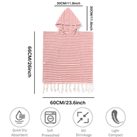 Serviette de plage à capuche en coton turc, poncho de surf jetable confortable à rayures jacquard avec logo personnalisé, séchage rapide, écologique