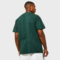 Camiseta Verde Extra Grande para Hombre con Estampado Trasero Blanco de Edición Limitada, Estilo Urbano, Manga Corta, Cuello Redondo, Jersey de Algodón