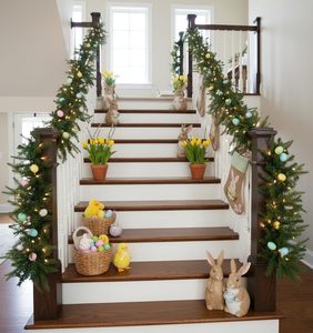 Ghirlanda di Pino Norfolk Artificiale Realistica da 2,7 m, Effetto Naturale, Spessa e Sfumata, per Decorazioni Pasquali e Natalizie, Lunga e Morbida - Product Image 3