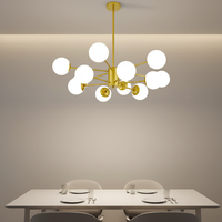 Lustres suspendus blancs en forme de bulles pour salon, style nordique moderne, boules de verre, couleurs de lumière réglables, luminaires suspendus au plafond