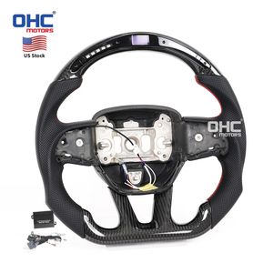 ABD'de STOKTA Gerçek Karbon Fiber LED Direksiyon Simidi Dodge Challenger 2015-2024 Charger SRT/SXT/GT/R/T/Scat Pack/Hellcat için - Product Image 1