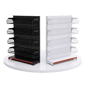 Estantería Góndola de 5 Niveles de Una Sola Cara, Directo de Fábrica, con Cesta de Accesorios, Fácil de Montar, Versátil y Duradera para Supermercado - Product Image 1