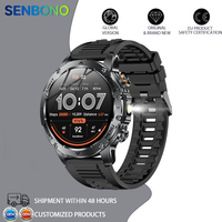 Montre connectée AK87 avec bracelet en silicone de 1,7 pouce, suivi du sommeil, rappel de sédentarité, réveil, étanche IP68, écran HD, autonomie de 5 à 10 jours