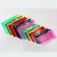 A5 A6 A7 6 trous sac à fermeture éclair souple Pvc poche dossier Transparent crayon sac cahier argent argent enveloppe pour Budget classeur