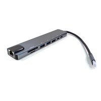 Amerikanischer 8-in-1 RJ45 Ethernet Netzwerk-Port PD USB 3.0 Port Typ C zu USB-Hub USB C Hubs 3.0 Adapter für Laptop PC Mac pro