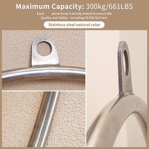 Ensemble de cerceaux aériens Wellshow Sport Lyra Hoop avec matériel de gréement Cerceau unique en acier inoxydable Circus Idéal pour le studio de danse - Product Image 4