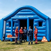 Tente publicitaire gonflable en PVC robuste avec structure arquée renforcée pour événements extérieurs, expositions et festivals