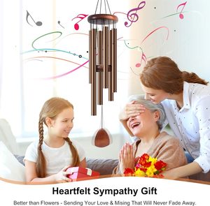 37-inch coffee-colored aluminum garden <b>wind</b> <b>chime</b> classical music festival gift ornament - Product Image 4