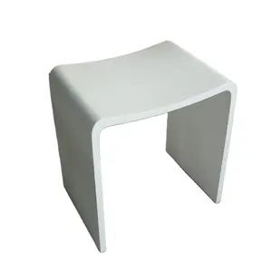 白色灰色黑色绿色人造石实心表面浴室凳子亚克力石材淋浴长凳