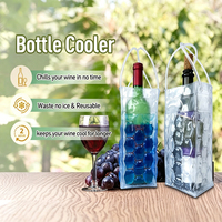 Sac isotherme robuste en PVC transparent pour bouteille de vin, avec gel réfrigérant, personnalisable avec logo, idéal pour les fêtes et le camping