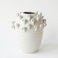 Vase en céramique fait main avec relief 3D, glaçure bleue effet goutte, style rustique Wabi Sabi, pour la décoration de la maison et du salon, vente en gros