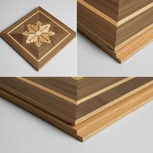 <span class=keywords><strong>Parquet</strong></span> artistique multicouche en mosaïque, motif Versailles, chêne et noyer noir, installation T&G pour villas de luxe, extérieur - Product Image 6