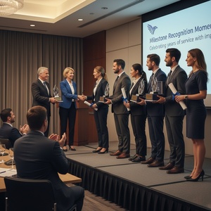 Paket Penghargaan Tonggak Perkembangan Layanan Pelanggan dengan Medali, Lencana, Aksesoris Kulit, dan Kartu Hadiah yang Terukir - Product Image 2