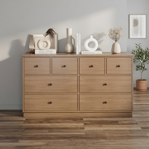 Modern Wooden Dresser With 8 Drawers Minimalist Design Solid Wood <b>Bedroom</b> Furniture Freestanding <b>Storage</b> <b>Cabinet</b> - Product Image 4