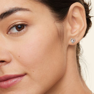 Pendientes de Plata de Ley S925 con Baño de Oro de 14K y Moissanita Redonda de Corte Brillante, Certificados por GRA, para Mujer - Product Image 3