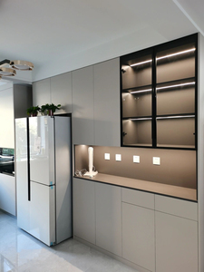 Credenza con Frigorifero Integrato per Sala da Pranzo, Mobile Personalizzato per Conservazione Vino <span class=keywords><strong>e</strong></span> Tè per Tutta la Casa - Product Image 4
