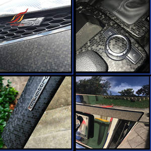 <span class=keywords><strong>Vinilo</strong></span> Adhesivo para Automóvil, Diseño de Panal de Abeja 3D, Negro, Tipo Fibra de Carbono, PVC, Nuevo - Product Image 3