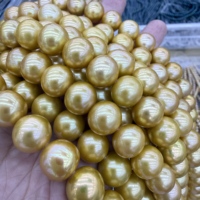 Collier de perles d'eau douce de qualité 4A, belle rondure, teintes or, pour la vente en gros depuis Zhuji