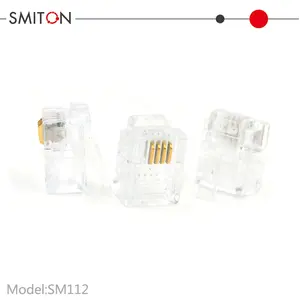Telephone Crystal Head 6P4C RJ11 Connector For Telephone Cable