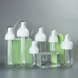 Botella de bomba de emulsión transparente de 30ml, contenedor de bomba de pulverización blanca de 50 ml, botella de loción de pulverización de plástico PETG - Product Image 2