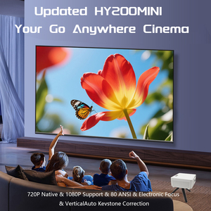 Mới Đến Hy200 Mini Xách Tay LED Chiếu 720P <span class=keywords><strong>80</strong></span> <span class=keywords><strong>Lumens</strong></span> 4K Mini Chiếu Cho Trẻ Em Rạp Hát Tại Nhà - Product Image 3