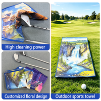 Serviette de golf en microfibre gaufrée avec logo personnalisé, luxe, sport, certifiée OEKO-TEX, séchage rapide, gel de silice, 390 GSM