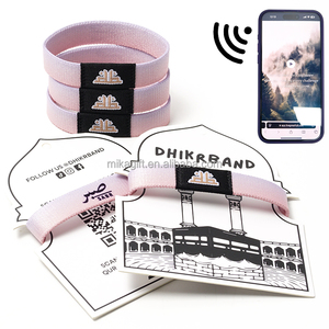 Geborduurd Logo Label Nfc Chip Binnen Programma Dagelijks Vers Herinnering Rfid Stof Elastische Polsband Armband Voor Festival - Product Image 5