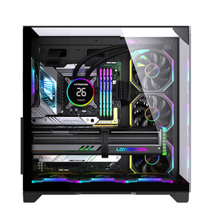 Mới đầy đủ tháp chơi game trường hợp máy tính 270 ° xem đầy đủ 3 <span class=keywords><strong>side</strong></span> Tempered Glass ATX/Micro-ATX PC Hợp kim nhôm CPU Tủ PC trường hợp - Product Image 3