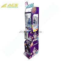 Mini-grue à pinces ACS pour machines à poupées, jeu d'arcade à monnayeur, version anglaise, logo personnalisé pour centres commerciaux et locations de fêtes