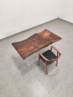 Ensemble de table à manger en bois massif moderne en noyer de Californie avec plateau en résine époxy cristalline pour la maison ou le bureau, prix d'usine
