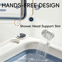 Bañera plegable multifuncional SUNNUO para bebés, bañera infantil plegable con cojín flotante y soporte de baño para bebés de 0 a 12 meses
