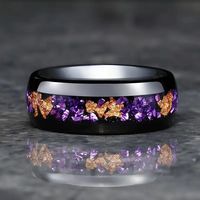 Bagues de mariage assorties pour couple en acier inoxydable poli miroir 8 mm et 4 mm