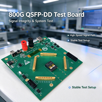 Papan Uji Profesional 800G QSFP-DD Kompatibel Mundur (Backward Compatible) Sesuai MSA dengan Konektor RF 1x8 untuk Pengujian Switch dan Router