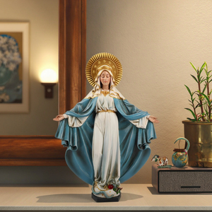 Estatuas Religiosas Católicas de Resina, Figura Cristiana de Piedra de 11.81'' de Alto, Modelo de la Virgen María de la <span class=keywords><strong>Inmaculada</strong></span> Concepción, Productos en Stock - Product Image 1