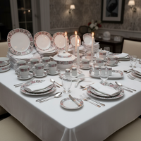 Service de table de luxe en céramique et porcelaine, 117 pièces, comprenant bols, assiettes et plats, pour événements