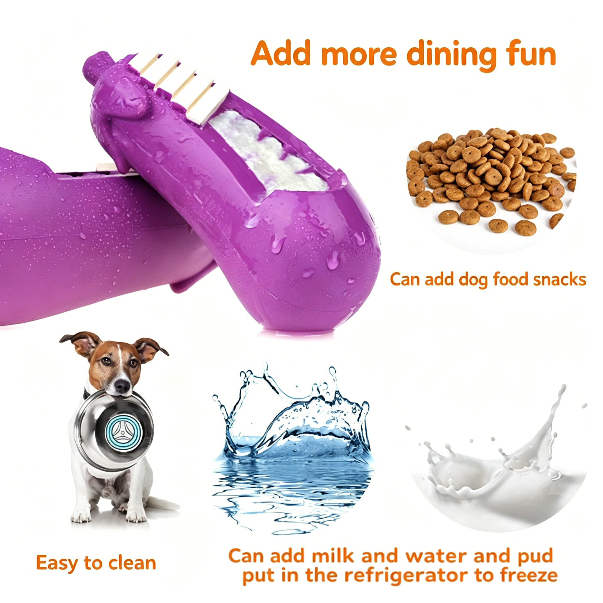 Indestructible Eggplant Rubber Dog Chew Toy – Treat Dispensing Dog Toy for Aggressive Chewers - View 3