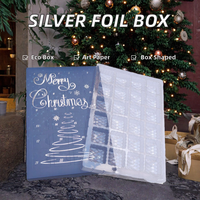 Boîtes cadeaux de calendrier de l'avent de Noël en papier couché gaufré, matériaux recyclés, design personnalisé de luxe sur mesure