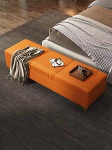 <span class=keywords><strong>Rebecca</strong></span> Ottoman moderne en cuir véritable beige 180*40*40cm avec grand rangement et couvercle relevable, table basse, tabouret pour hôtel et mobilier de maison - Product Image 5