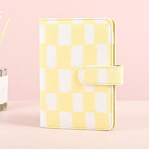 A6 PU in pelle <span class=keywords><strong>a</strong></span> scacchi <span class=keywords><strong>quaderni</strong></span> <span class=keywords><strong>quaderni</strong></span> 6 fori raccoglitore ad anelli <span class=keywords><strong>con</strong></span> porta carte per risparmio economico Planner Binder - Product Image 5