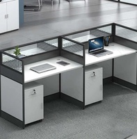 Établi pour 2 à 4 personnes Mobilier de bureau modulaire Bureau d'angle en bois en forme de L Poste d'ordinateur PC Cabines commerciales pour bureau