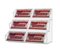 Porte-cartes de visite à 6 poches, support à 3 niveaux 8 poches en acrylique transparent, pour comptoir de charge