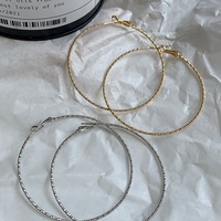 Grandes boucles d'oreilles créoles en fer électroplaqué, style Instagram, exagérées, pour femmes, style urbain, tendance