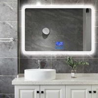 Miroir tactile à capteur intelligent rétroéclairé Décoration Miroir de salle de bain mural avec lumière LED Miroirs de bain Réchauffeur Anti-buée