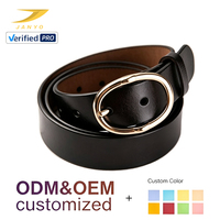 Ceinture fine en cuir noir minimaliste pour femme avec boucle ovale en métal rose doré poli, en cuir de vachette véritable souple, ceinture décorative