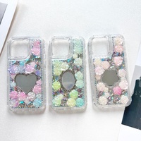 Fleur Miroir Bas Prix Haute Qualité Cadre PC Dur Rainure Souple TPU Téléphone étui pour Redmi Note 14 13 15 Ultra Pro 5G Poco X7 A5