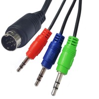 Adaptador de Audio DIN de 9 Pines a 3x 3.5mm, 1.8M, con Cubierta de PVC, para HDTV y Fuentes de Sonido Modernas