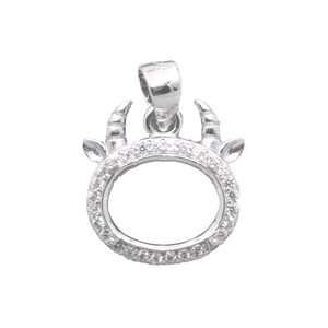 Marco de Plata de Ley S925 para Colgante, Soporte Vacío de 8*10mm para Incrustación DIY de Piedra de Zirconia, Engaste de Garras en Blanco para Amuleto de Regalo - Product Image 4