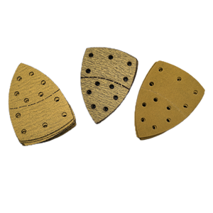 Hoja de papel de lija triangular de óxido de aluminio amarillo de 152x105 mm, antiobstrucción, para reparación de muebles de madera <span class=keywords><strong>y</strong></span> <span class=keywords><strong>pintura</strong></span> de automóviles - Product Image 1