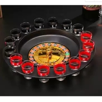 Verre à liqueur Roulette Nouveauté Cadeaux Drinking Party Game Set Roulette à boire avec 16 tasses en verre
