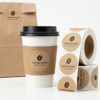 Étiquettes personnalisées pour emballages alimentaires, autocollants avec logo de café, conception imprimée pour produits alimentaires, étiquettes pour sacs de café, autocollants pour gobelets à café